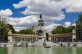 Monument Alfonso XII in Retiro park. Madrid, Spain. Royalty Free Stock Photo