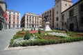 Madrid, Spain, May, 7, 2017. Monument at Plaza de la Villa The City Square in Madrid, Spain. Royalty Free Stock Photo