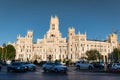 Madrid,Spain-May 27,2015:Plaza de la Cibeles Cybele`s Square - Central Post Office Palacio de Comunicaciones Royalty Free Stock Photo