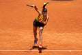 Madrid, Spain- May 1, 2023: Tennis match between Jessica Peluga and Veronika Kudermetova at the Mutua Madrid Open in Madrid