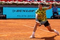 Madrid, Spain- May 5, 2023: Tennis match at the Mutua Madrid Open between Carlos Alcaraz and Borna Coric