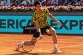 Madrid, Spain- May 5, 2023: Tennis match at the Mutua Madrid Open between Carlos Alcaraz and Borna Coric