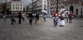 Madrid Spain. May 24, 2018. Tourists visit the capital of the country. Horror movie characters entertain passersby during the day