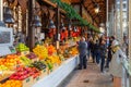 The historical Mercado de San Miguel is a charming covered food market that retains its original 20th century iron structure Royalty Free Stock Photo