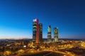 Madrid Spain night city skyline Royalty Free Stock Photo