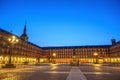 Madrid Spain night city skyline at Plaza Mayor Royalty Free Stock Photo