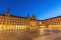 Madrid Spain night at Plaza Mayor Royalty Free Stock Photo