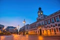 Madrid Spain, night at Puerta del Sol Royalty Free Stock Photo
