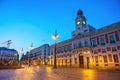 Madrid Spain, night at Puerta del Sol Royalty Free Stock Photo