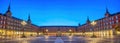 Madrid Spain, night panorama at Plaza Mayor Royalty Free Stock Photo