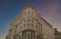 Madrid, Spain, Nov 18, 2023, Hotel Madrid Gran Via at sunset Royalty Free Stock Photo