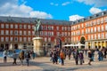 Crowded Mayor Plaza. Madrid, Spain Royalty Free Stock Photo