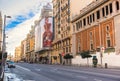 MADRID, SPAIN - Nov.9, 2015: View Gran Via - one of the main streets on November 9, 2015 in Madrid, Spain