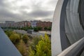 MADRID, SPAIN - November 17, 2023: Arganzuela Bridge in Madrid Rio Park, Designed by Dominique Perrault