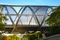 MADRID, SPAIN - November 17, 2023: Arganzuela Bridge in Madrid Rio Park, Designed by Dominique Perrault