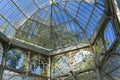 Madrid, Spain, November 07, 2022: Cupola with metal and glass structure of the Crystal Palace in the Buen Retiro Park Royalty Free Stock Photo