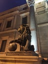 Facade of the Congress of Deputies where all the politicians voted from the different parties in Spain