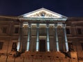 Facade of the Congress of Deputies where all the politicians voted from the different parties in Spain