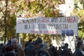 Madrid, Spain - November 28, 2015 - Protest against Syrian war, IS terrorism and islamophobia in Europe, at Madrid City center