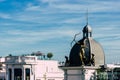 Diana the Huntress statue overlooking Gran Via in Madrid, Spain