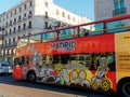 Madrid, Spain - Oct 2019: Double decker touristic bus in downtown Royalty Free Stock Photo