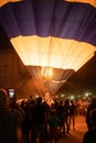 Madrid. Spain October 08, 2022: Aranjuez Hot Air Balloon Night Festival 2022.