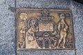 MADRID, SPAIN - OCTOBER 21, 2017: Bronze plaque commemorating old restaurant Botin in Madr