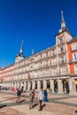 MADRID, SPAIN - OCTOBER 21, 2017: Buildings at Plaza Mayor square in Madri Royalty Free Stock Photo