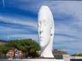 The front view of Julia, the white marble sculpture made by Jaume Plensa.