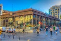 MADRID, SPAIN, OCTOBER 6, 2017: Local peoples and tourists in front of San Miguel Market (Mercado San Miguel) on city centre of