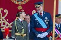 Madrid, Spain- October 12, 2023: Military parade in Madrid to celebrate Hispanic Day.