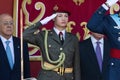 Madrid, Spain- October 12, 2023: Military parade in Madrid to celebrate Hispanic Day.