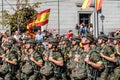Paratroopers marching in Spanish National Day Army Parade