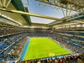 Madrid, Spain - October 30, 2022: Santiago Bernabeu Real Madrid stadium, fans during a football match Royalty Free Stock Photo