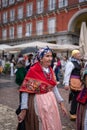 MADRID, SPAIN - October 23, 2022: The traditional Transhumance festival celebrated in the streets of Madrid. Plaza Mayor of Madrid