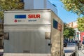 Van of the freight transport company SEUR in Madrid, Spain