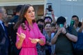 Madrid, Spain 27, 2022: The Queen of Spain, DoÃÂ±a Leticia inaugurates the Book Fair in the Retiro Park in Madrid.