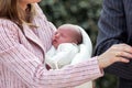 Madrid, Spain- Queen Letizia with the newborn Infanta DoÃ±a Sofia.