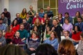 Second Vice President of the Spanish government, Pablo Iglesias, during an act of the political party `Podemos` to re-lead the par
