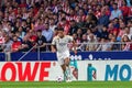 Madrid, Spain- September 24, 2023: League match between Atletico de Madrid and Real Madrid. Jude Bellingham with the ball. Royalty Free Stock Photo