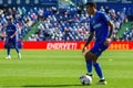 Madrid, Spain September 30, 2023: League match between Getafe F. C and Villareal. Football players. Royalty Free Stock Photo