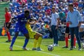 Madrid, Spain September 30, 2023: League match between Getafe F. C and Villareal. Football players. Royalty Free Stock Photo