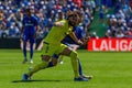 Madrid, Spain September 30, 2023: League match between Getafe F. C and Villareal. Football players. Royalty Free Stock Photo