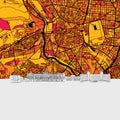 Madrid, Spain, Skyline Map Royalty Free Stock Photo