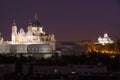 Madrid, Spain skyline at Santa Maria la Real de La Almudena Cathedral and the Royal Palace Royalty Free Stock Photo