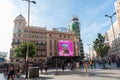 Cinemas Callao in the Plaza de Callao in the middle of the afternoon with people walking