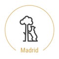 Madrid, Spain Vector Line Icon