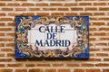 Madrid street sign Royalty Free Stock Photo