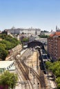 Madrid view, with Prince Pio railway station and Royal palace