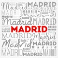 Madrid wallpaper word cloud, travel concept background